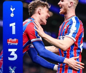 十人热刺1-3水晶宫，五连败后已经沦为保级队，魔鬼赛程靠谁拯救